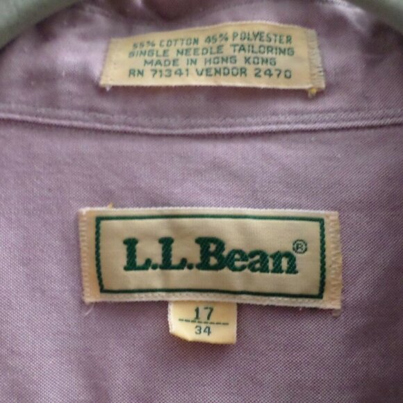 L.L.Bean Purple Long Sleeve Button Front Shirt - Picture 6 of 7